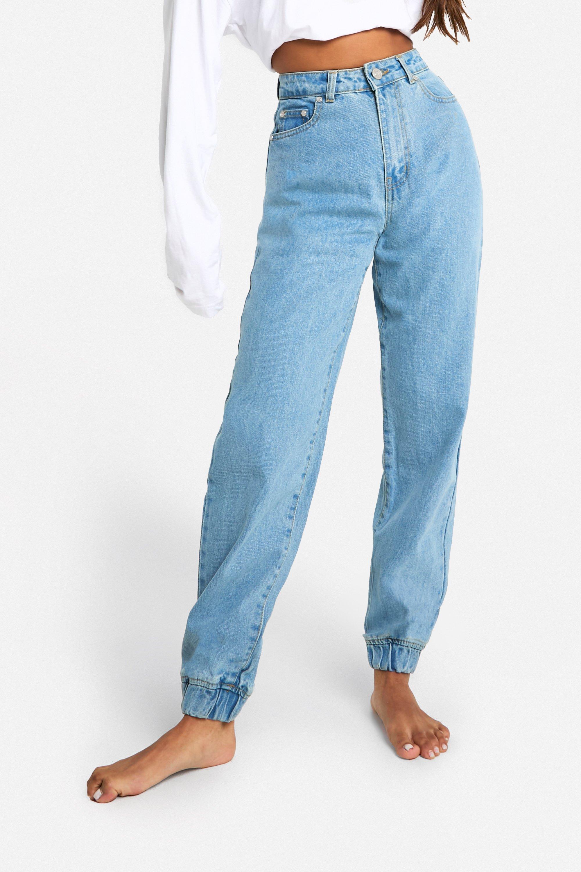 Basics High Waisted Boyfriend Jogger Jeans boohoo UK